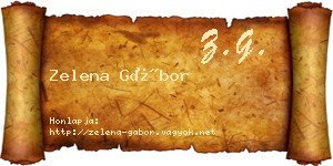 Zelena Gábor névjegykártya